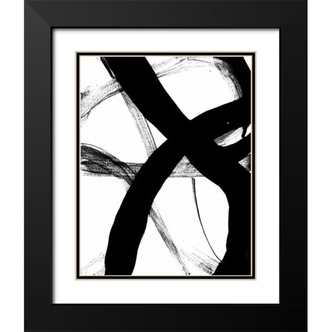 Blot and White 1 Black Modern Wood Framed Art Print with Double Matting by Hutton