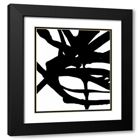 Blot and White 3 Black Modern Wood Framed Art Print with Double Matting by Hutton