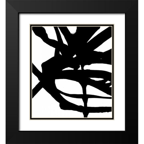 Blot and White 3 Black Modern Wood Framed Art Print with Double Matting by Hutton