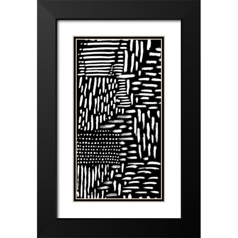 Black and White Marking 2 Black Modern Wood Framed Art Print with Double Matting by Hutton