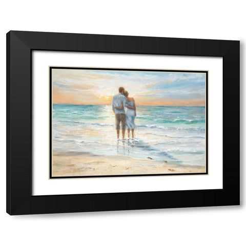 Seaside Sunset Black Modern Wood Framed Art Print with Double Matting by Wallis, Karen