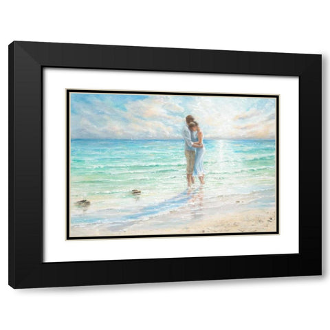 Seaside Embrace Black Modern Wood Framed Art Print with Double Matting by Wallis, Karen