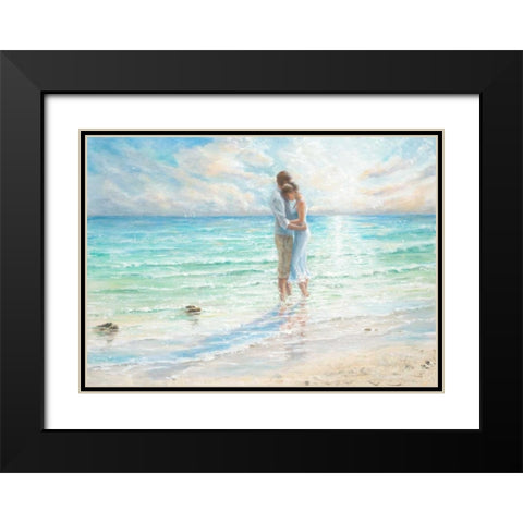 Seaside Embrace Black Modern Wood Framed Art Print with Double Matting by Wallis, Karen