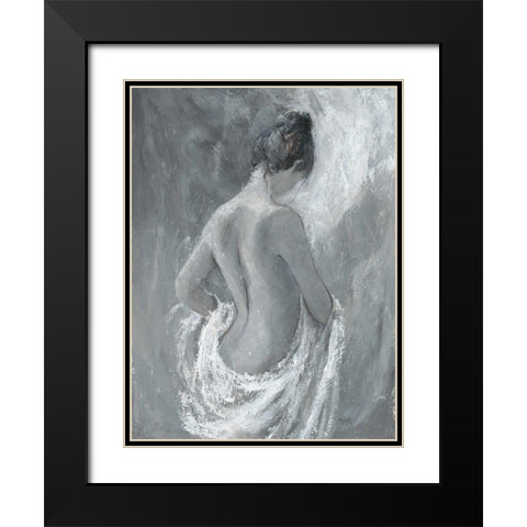 Draped Figure 1 Black Modern Wood Framed Art Print with Double Matting by Wallis, Karen