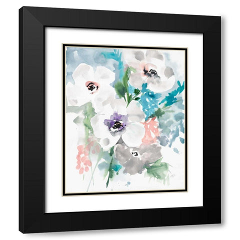 Bright Bouquet 1 Black Modern Wood Framed Art Print with Double Matting by Swartz, Megan