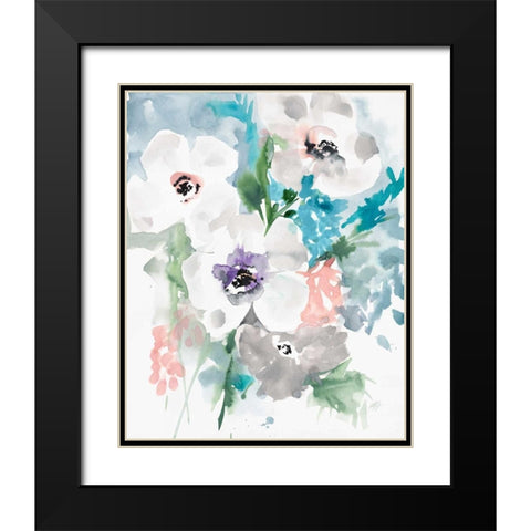 Bright Bouquet 1 Black Modern Wood Framed Art Print with Double Matting by Swartz, Megan
