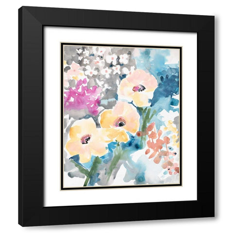 Bright Bouquet 2 Black Modern Wood Framed Art Print with Double Matting by Swartz, Megan