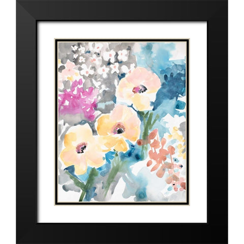 Bright Bouquet 2 Black Modern Wood Framed Art Print with Double Matting by Swartz, Megan