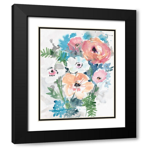 Bright Bouquet 3 Black Modern Wood Framed Art Print with Double Matting by Swartz, Megan