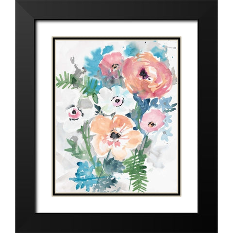 Bright Bouquet 3 Black Modern Wood Framed Art Print with Double Matting by Swartz, Megan