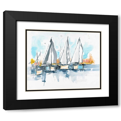 Setting Sail Black Modern Wood Framed Art Print with Double Matting by Swartz, Megan