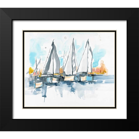 Setting Sail Black Modern Wood Framed Art Print with Double Matting by Swartz, Megan