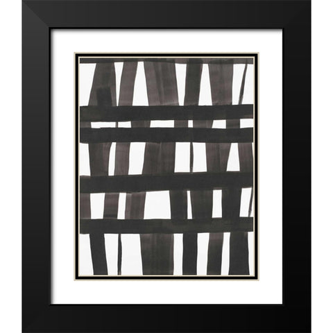 Global Weave Black Modern Wood Framed Art Print with Double Matting by Swartz, Megan