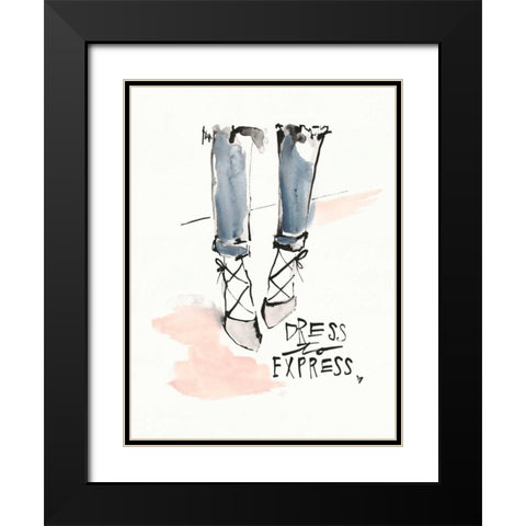 Dress to express Black Modern Wood Framed Art Print with Double Matting by Swartz, Megan