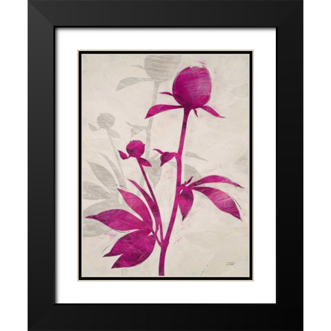 First Peony 1 Black Modern Wood Framed Art Print with Double Matting by IVO