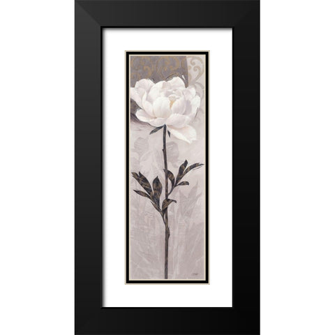 Elegant Bloom 1 Black Modern Wood Framed Art Print with Double Matting by Stoyanov