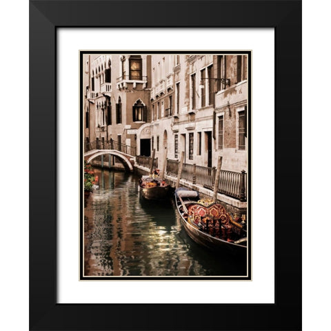 Venice Romance Black Modern Wood Framed Art Print with Double Matting by Greenwood, Michael