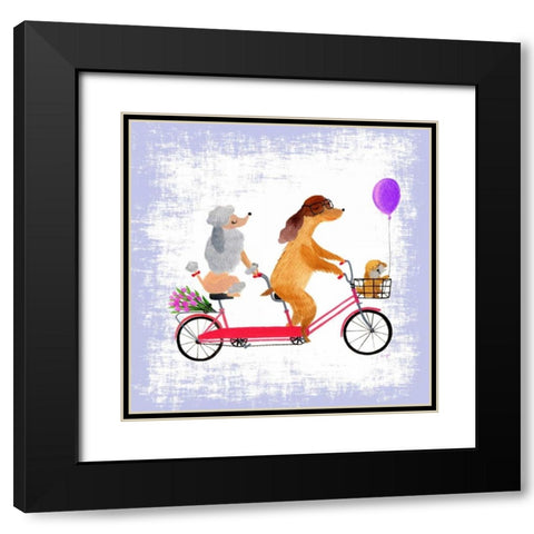 Barks and Bikes Black Modern Wood Framed Art Print with Double Matting by Lings Workshop