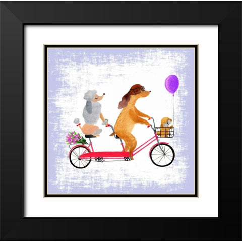 Barks and Bikes Black Modern Wood Framed Art Print with Double Matting by Lings Workshop