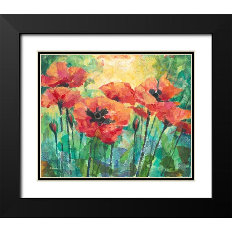 Oriental Poppies Black Modern Wood Framed Art Print with Double Matting by Kroeker, Wendy