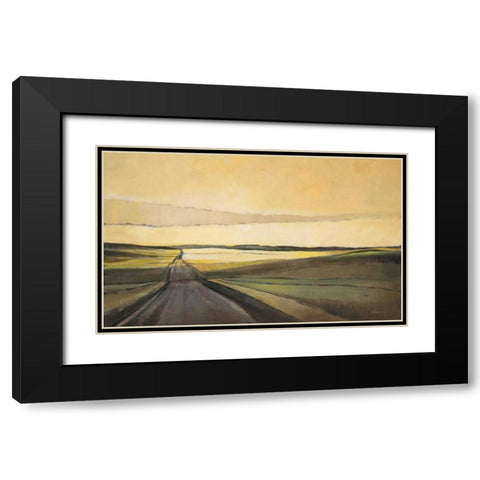 Long Road Black Modern Wood Framed Art Print with Double Matting by Kroeker, Wendy