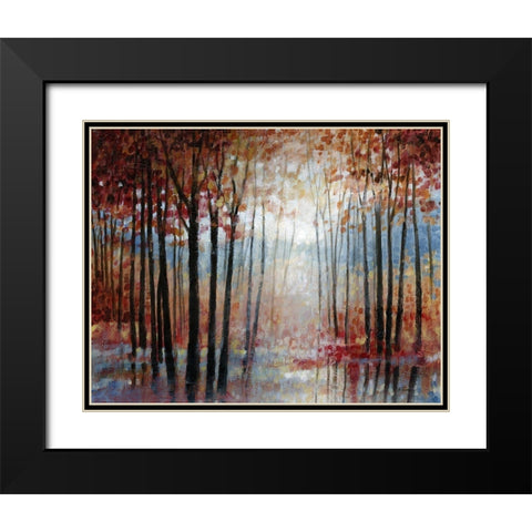 Red September Black Modern Wood Framed Art Print with Double Matting by Kroeker, Wendy