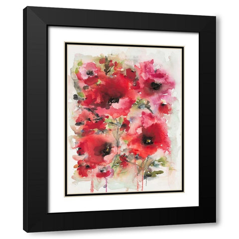 Transcendent Poppies Black Modern Wood Framed Art Print with Double Matting by Johannesson, Karin