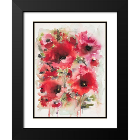 Transcendent Poppies Black Modern Wood Framed Art Print with Double Matting by Johannesson, Karin