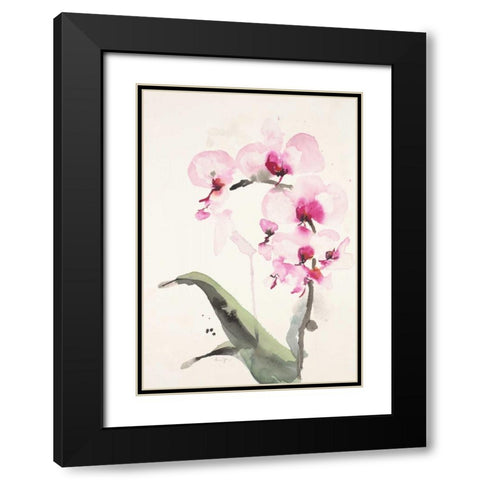 Morning Orchid  Black Modern Wood Framed Art Print with Double Matting by Johannesson, Karen