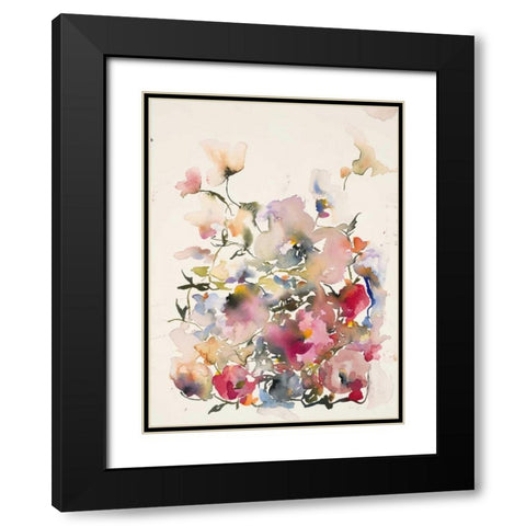 Karins Garden 5 Black Modern Wood Framed Art Print with Double Matting by Johannesson, Karin