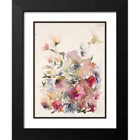 Karins Garden 5 Black Modern Wood Framed Art Print with Double Matting by Johannesson, Karin