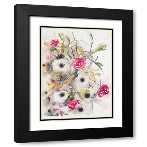 Watercolor Field 1 Black Modern Wood Framed Art Print with Double Matting by Johannesson, Karin