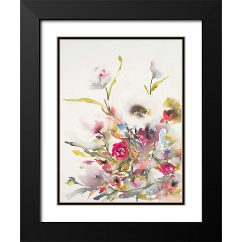Watercolor Field 2 Black Modern Wood Framed Art Print with Double Matting by Johannesson, Karin