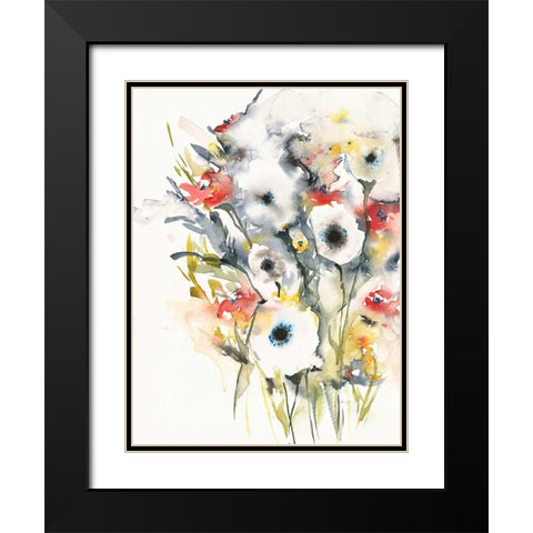 Flowering Black Modern Wood Framed Art Print with Double Matting by Johannesson, Karin