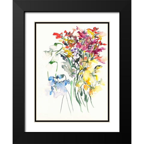 Garden Soiree 1 Black Modern Wood Framed Art Print with Double Matting by Johannesson, Karin