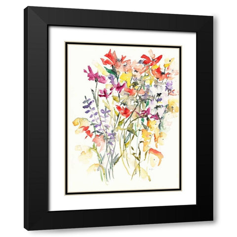 Laughing Lupines 1 Black Modern Wood Framed Art Print with Double Matting by Johannesson, Karin
