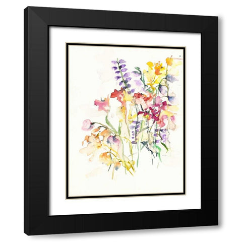 Laughing Lupines 2 Black Modern Wood Framed Art Print with Double Matting by Johannesson, Karin