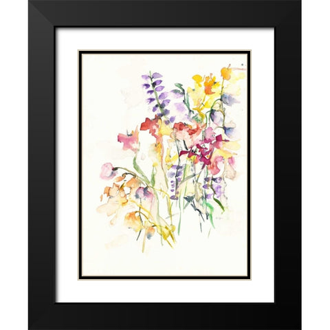 Laughing Lupines 2 Black Modern Wood Framed Art Print with Double Matting by Johannesson, Karin