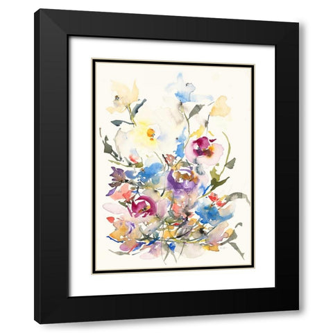 Blissful Garden Black Modern Wood Framed Art Print with Double Matting by Johannesson, Karin