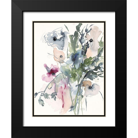 Simplicity Bouquet Black Modern Wood Framed Art Print with Double Matting by Johannesson, Karin