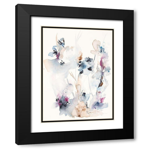 Simplicity Floral Black Modern Wood Framed Art Print with Double Matting by Johannesson, Karin