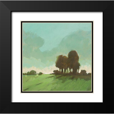 Knoll View 1 Square Black Modern Wood Framed Art Print with Double Matting by Edwards, DB