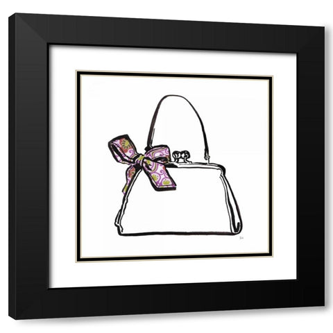 Vintage Designer Purse Black Modern Wood Framed Art Print with Double Matting by Sunflowerman