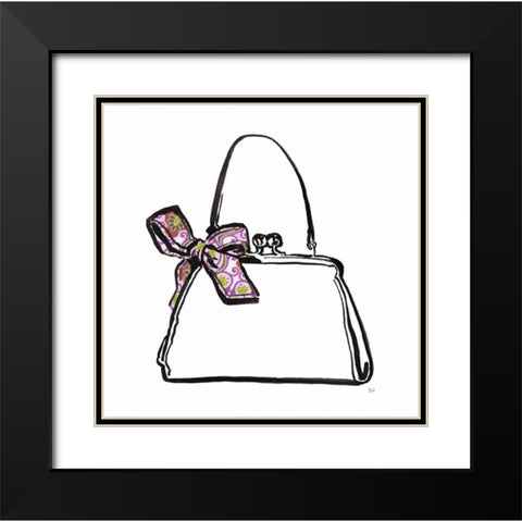 Vintage Designer Purse Black Modern Wood Framed Art Print with Double Matting by Sunflowerman