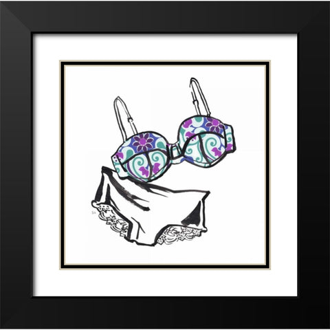 Vintage Lingerie Black Modern Wood Framed Art Print with Double Matting by Sunflowerman