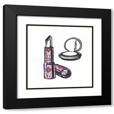 Vintage Glamour Girl Black Modern Wood Framed Art Print with Double Matting by Sunflowerman