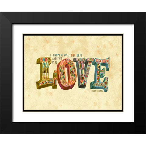 One Duty Love Black Modern Wood Framed Art Print with Double Matting by Faust, Richard