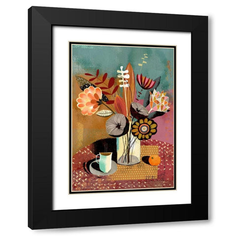 Vase Bouquet Black Modern Wood Framed Art Print with Double Matting by Faust, Richard
