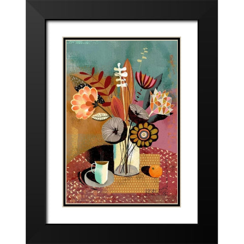 Vase Bouquet Black Modern Wood Framed Art Print with Double Matting by Faust, Richard