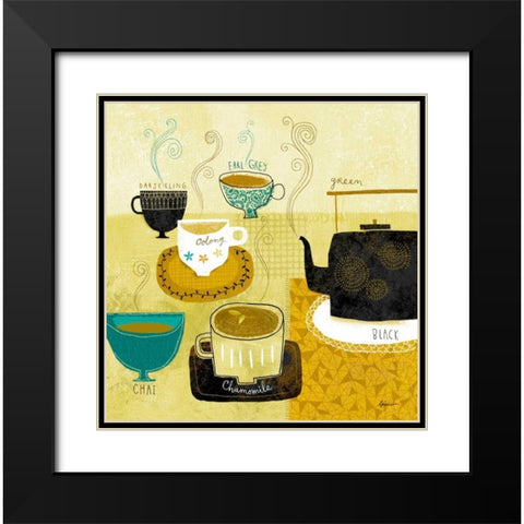 Teas Black Modern Wood Framed Art Print with Double Matting by Faust, Richard